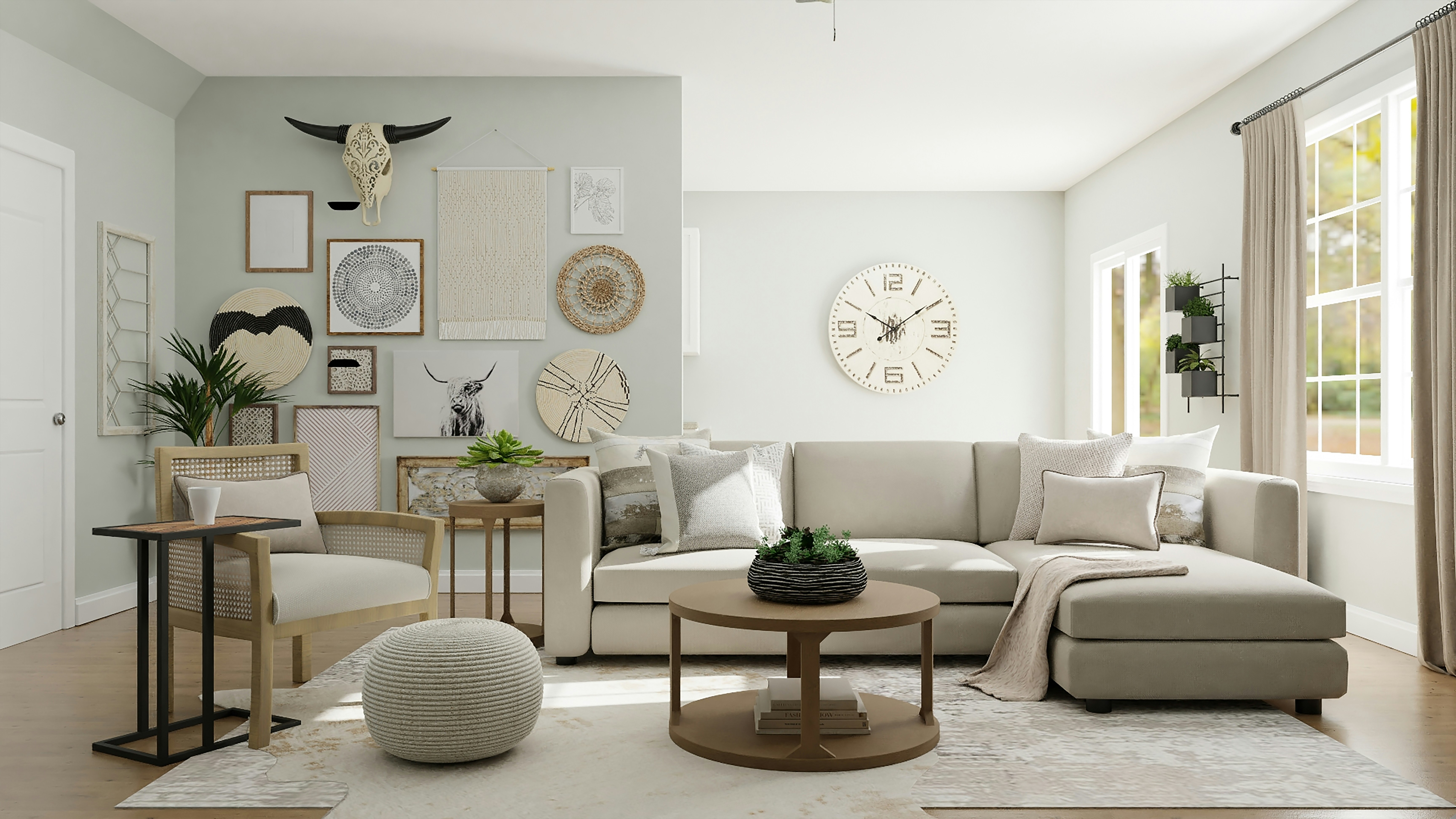 Contemporary wall mural installation